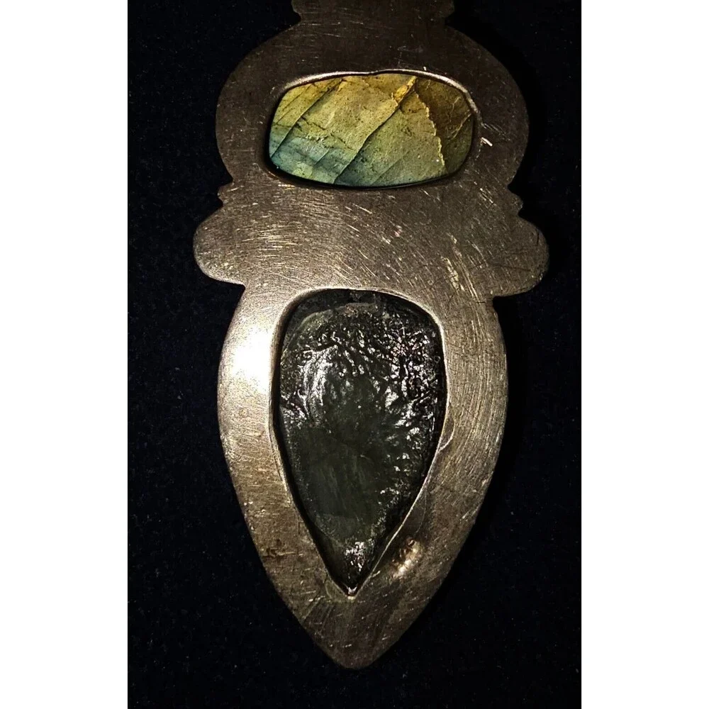 Labradorite 925 Silver Pendant Charm - Picture 5 of 6